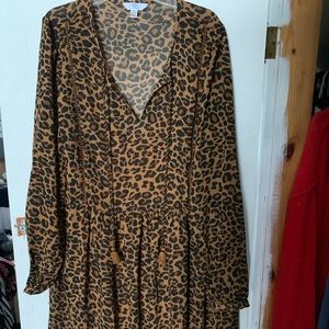 Time & Tru Cheetah Print Midi Dress